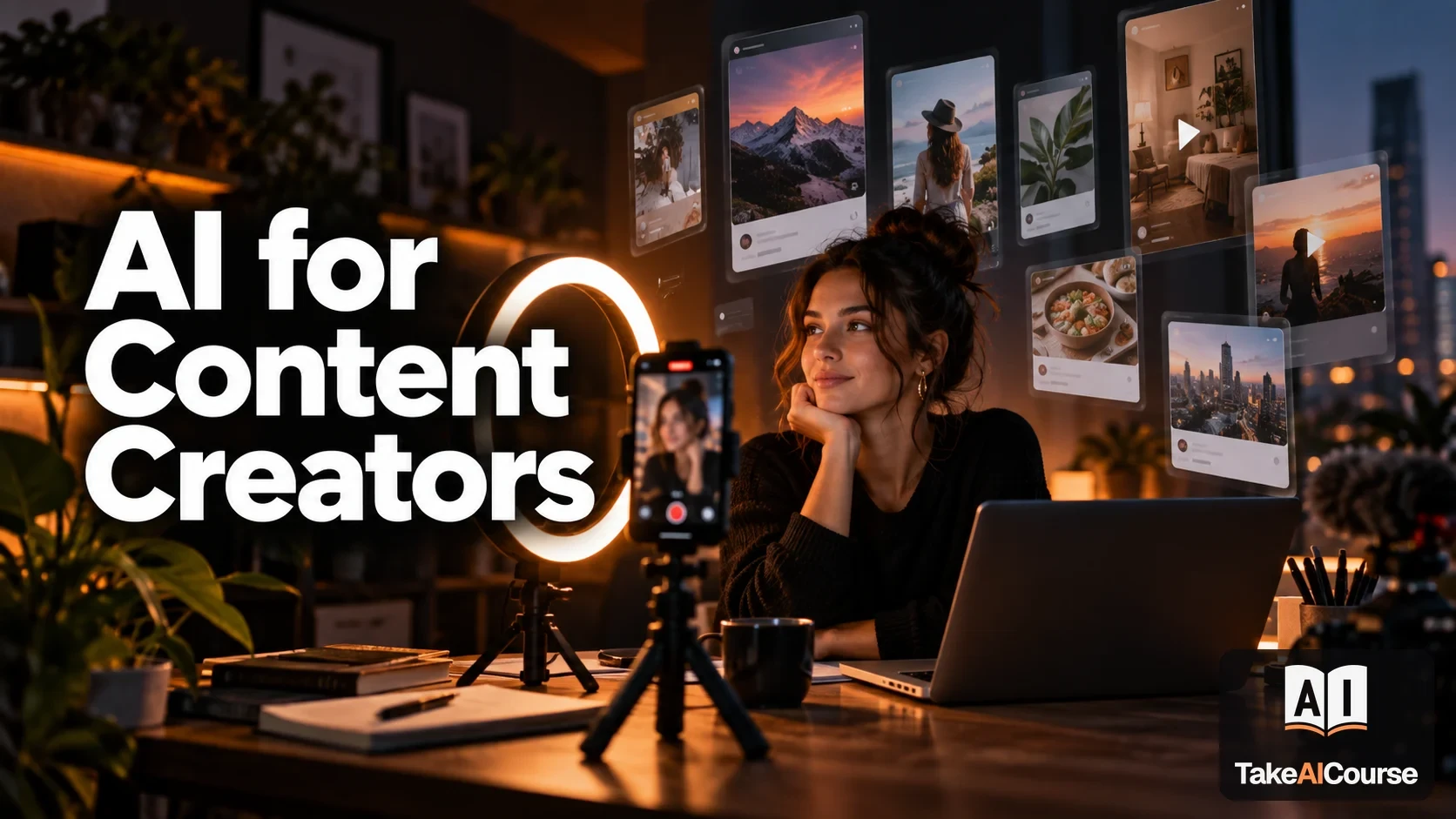 AI for Content Creators — Content course cover on TakeAICourse.com