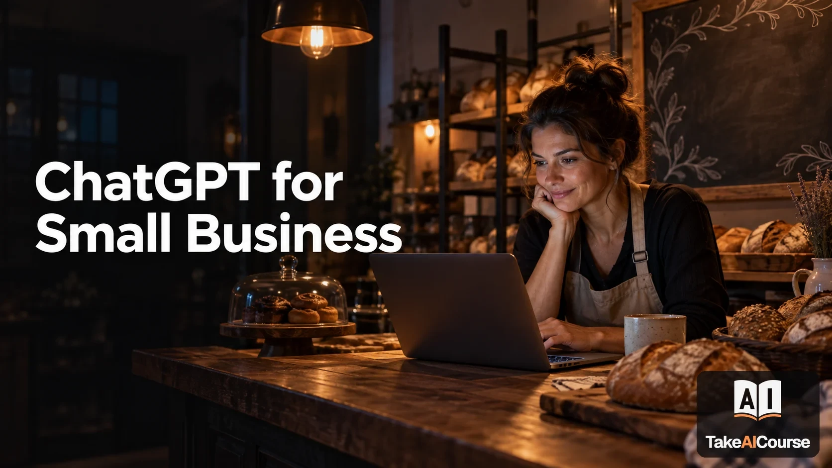 ChatGPT for Small Business — Business course cover on TakeAICourse.com
