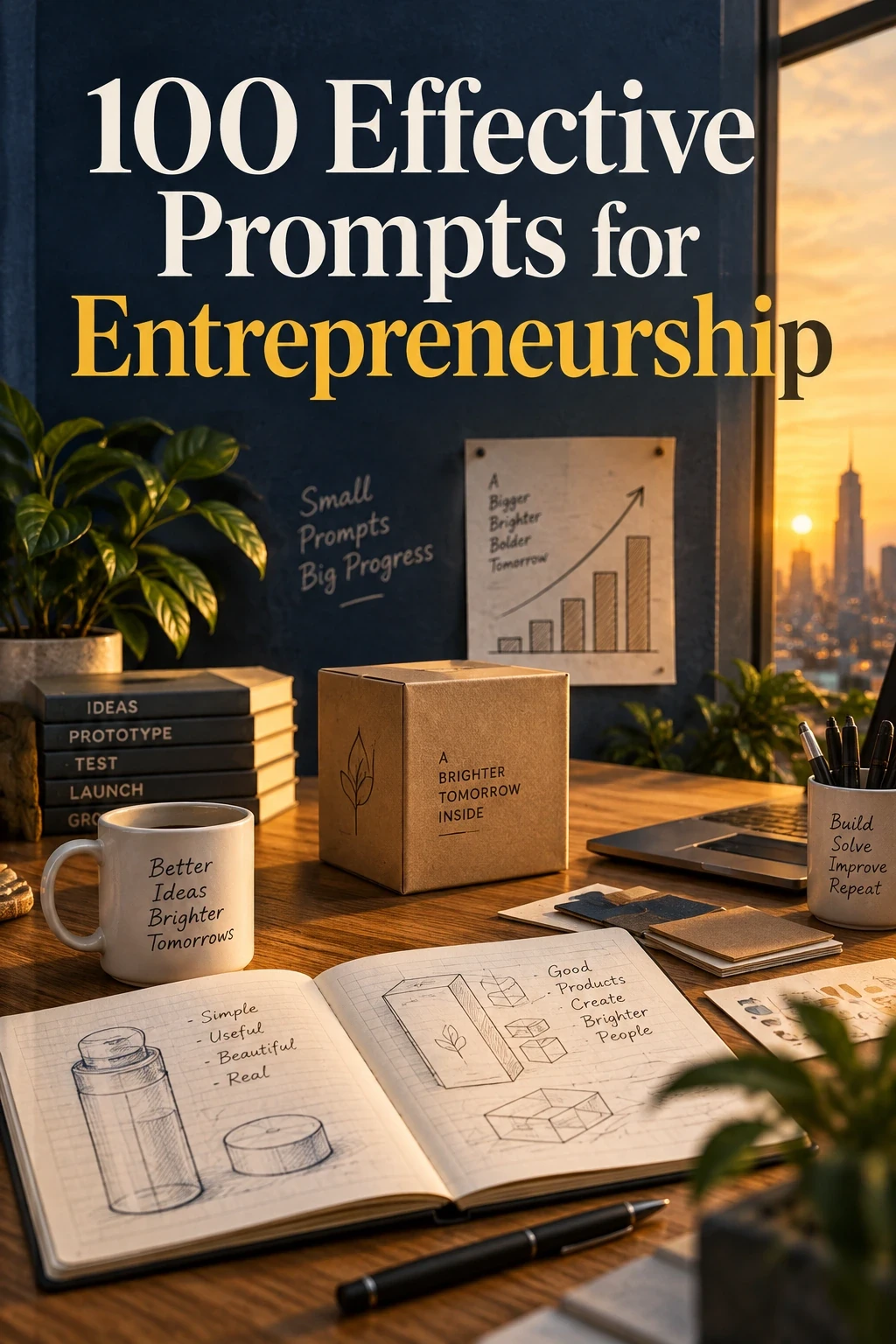 100 Effective Prompts for Entrepreneurship cover