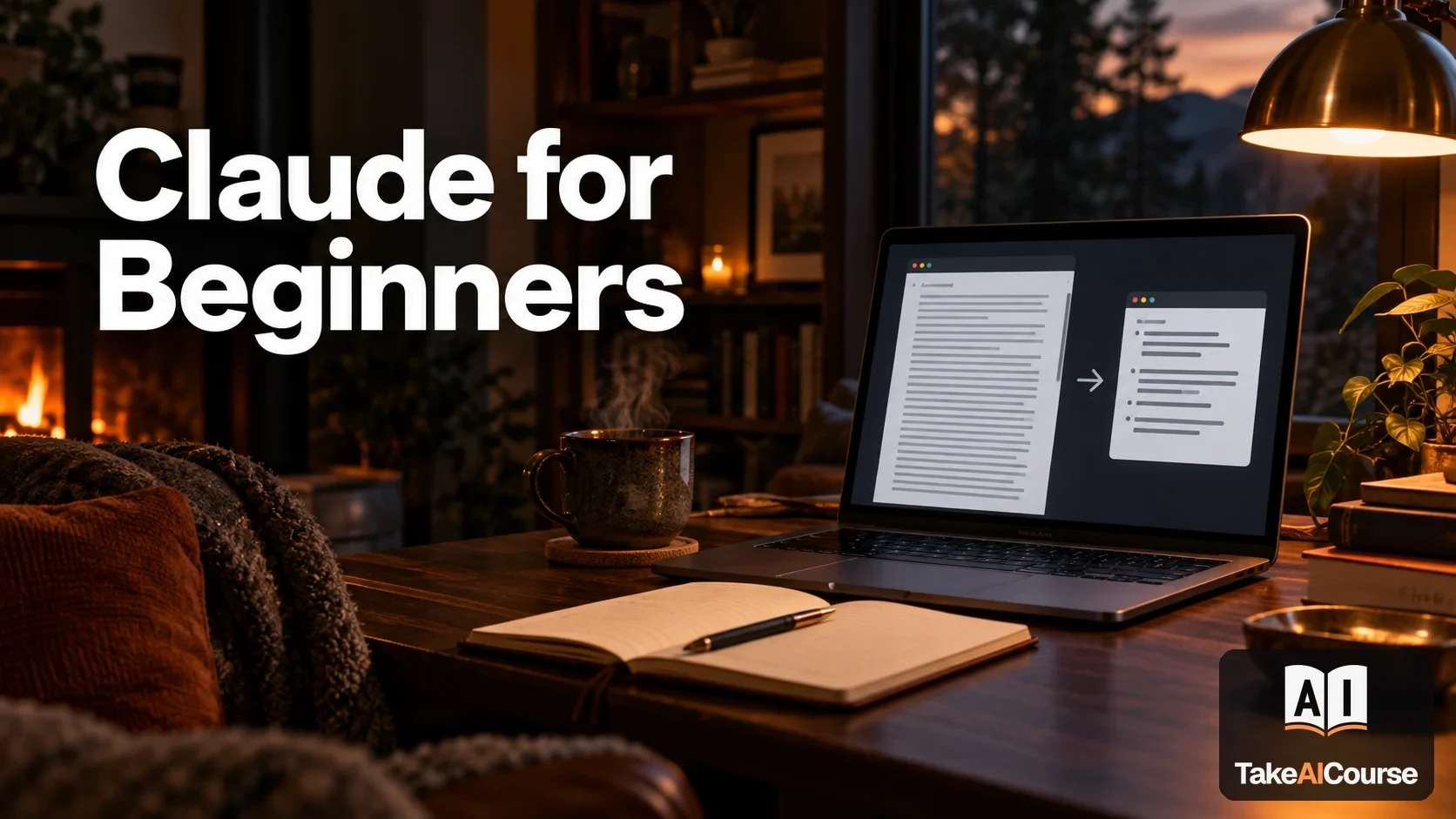Claude for Beginners — 2026 Edition — Claude course cover on TakeAICourse.com