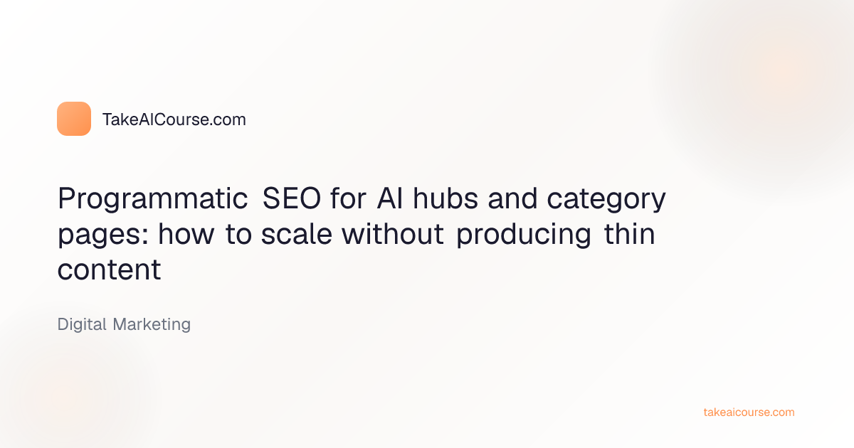 Programmatic SEO for AI hubs and category pages: how to scale without producing thin content